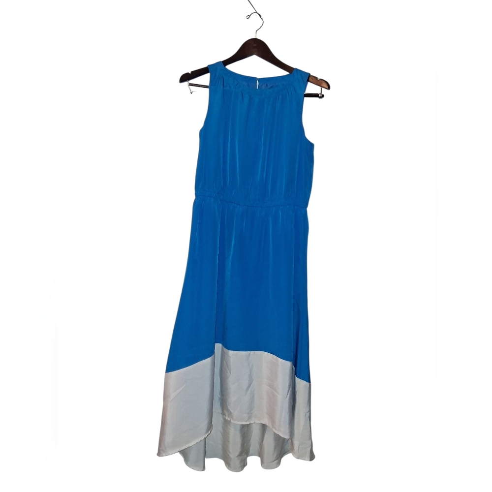 LOFT Sleeveless Blue and White High Low Dress